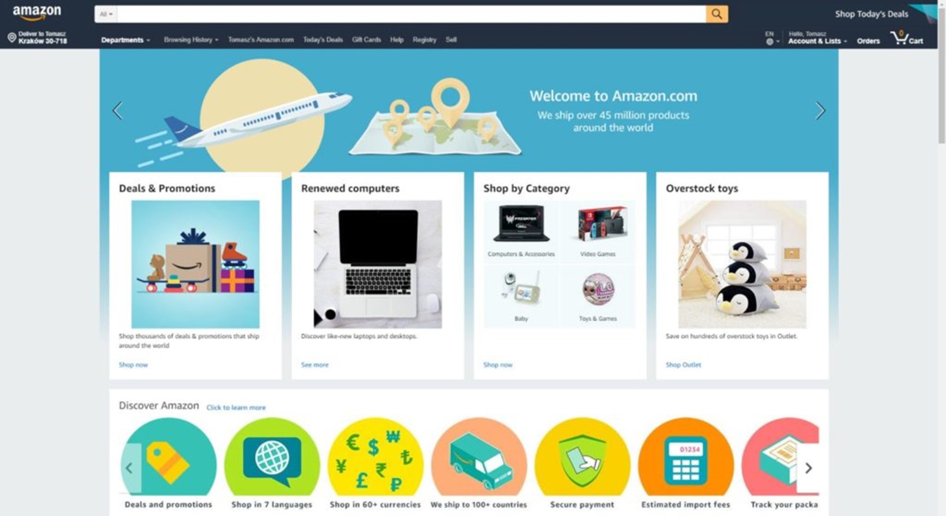 Amazon is the biggest online store in the world with access to customers from the USA